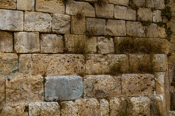  wall background with an old ancient stone structure close-up