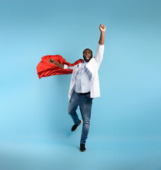 Small medic acts like a superhero to fight pandemic of the big covid19 coronaviruses. © alphaspirit