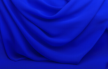 Background, texture, pattern, wavy blue silk fabric