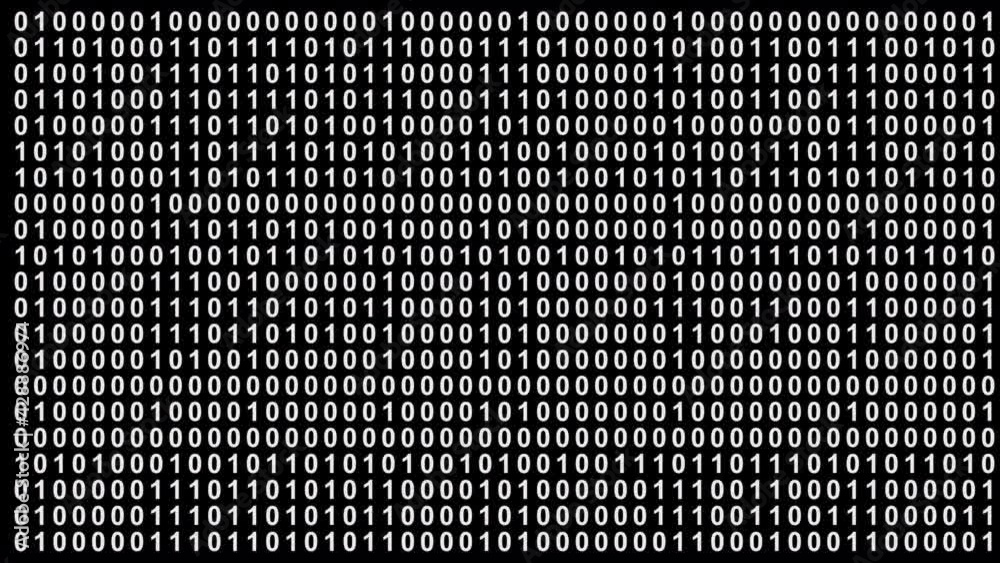 Poster abstract background random digital number binary code 0 and 1 digit, video overlay, for cyber and te