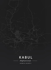 Map of Kabul, Afghanistan