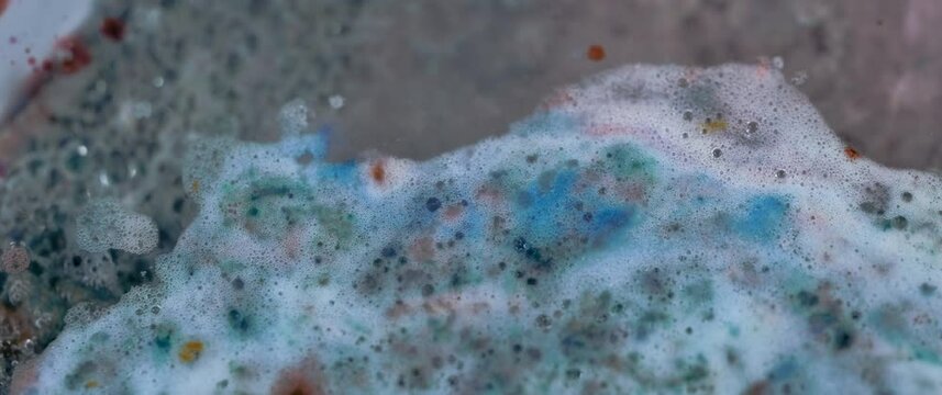 Macro Textures with Vibrant Neon Color Palette. Abstract Background Made with Oil Mixed with Dye, Ink, and Paint.