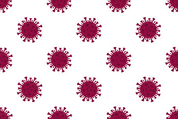A coronavirus molecule on a white background. Seamless pattern of the molecule. Seamless texture.
