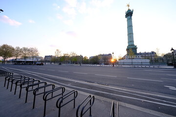 Fototapeta na wymiar In the street of Paris during spring, May 2021.