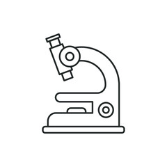Microscope line icon isolated on white background. Vector illustration