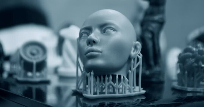 Objects photopolymer printed on stereolithography 3D printer,