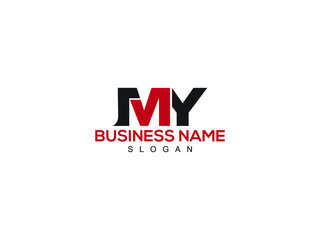 MY Letter Logo, my logo icon vector for business - obrazy, fototapety, plakaty