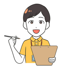 点検する　男性介護士