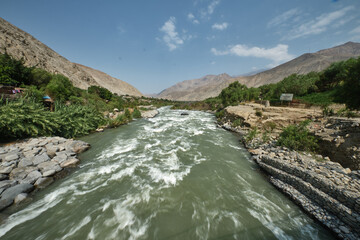 Vista del río cañete en Lunahuaná, Lima, Peru.
