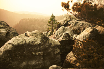 sunset in the mountains