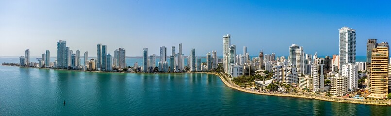 Fototapeta na wymiar The Cartagena modern city aerial panorama view