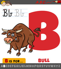 letter B from alphabet with cartoon bull animal © Igor Zakowski