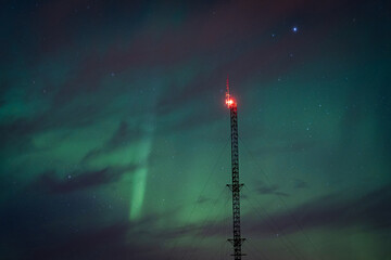 northern lights communication tower aurora borealis antenna