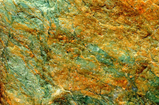Rough surface of natural listvenite