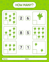 How many counting game with ketupat. worksheet for preschool kids, kids activity sheet, printable worksheet