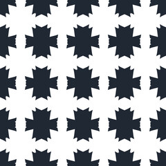 Seamless pattern with geometric shapes on white background.