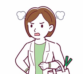 Young woman in a lab coat