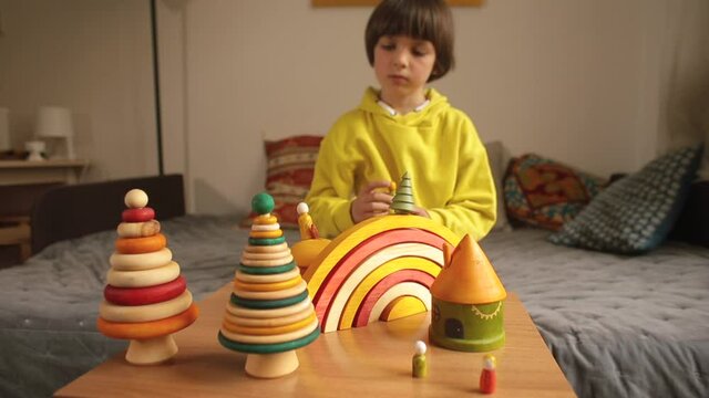 Creative eco wooden toys for kids made of organic wood, untreated details or painted with eco-friendly paint and oils. Non toxic natural craft supplies and materials for children play.