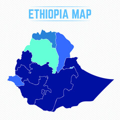 Obraz premium Ethiopia Detailed Map With Cities