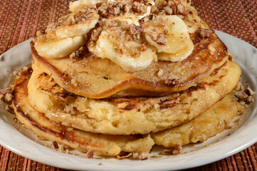 hot cakes con nuez y platano