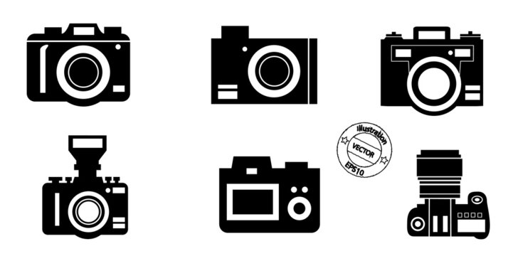 set of camera icons..
