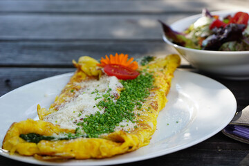 Omlette with herbs and cheese