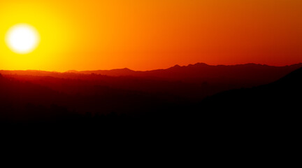 Abstract sunset over the mountains of Los Angeles. 