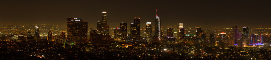 Obraz na płótnie Canvas Los Angeles skyline at night 