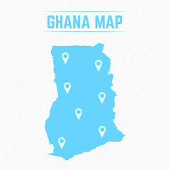 Ghana Simple Map With Map Icons