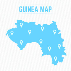 Guinea Simple Map With Map Icons