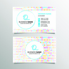 Colorful Business Card Template With Colored Dots