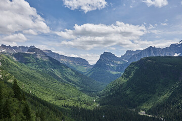 Fototapeta na wymiar Valley and Heaven's Peak in Glaciers National Park