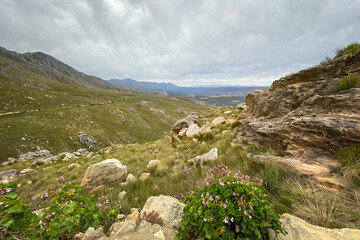 Fototapeta na wymiar Scenic view of landscape at Swartberg Pass (black mountain), South Africa
