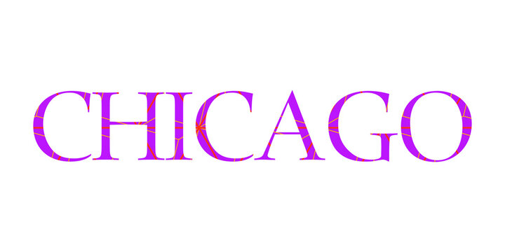 Chicago classique typographie texte image vectorielle couleur fuchsia
