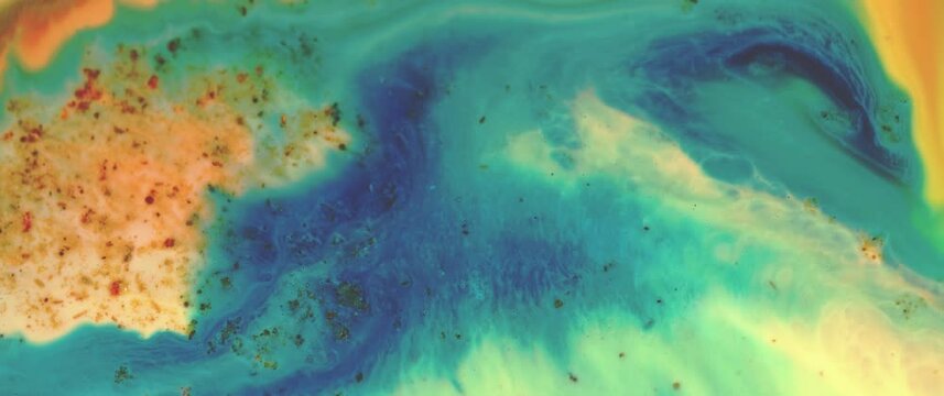 Macro Textures with Vibrant Neon Color Palette. Abstract Background Made with Oil Mixed with Dye, Ink, and Paint.
