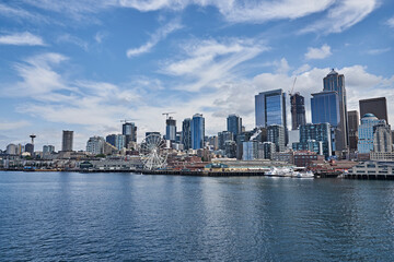 Fototapeta na wymiar Seattle Downtown as seen from Elliot Bay