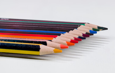 Colourful crayons, little depth of field