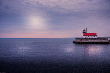 Obraz premium lighthouse at sunset
