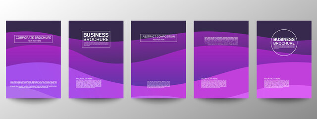 Cover geometric minimal. Set. Vector abstract line pattern for poster design. Set of templates for business brochures. Cool gradients. Graphic pattern for annual album backdrop.