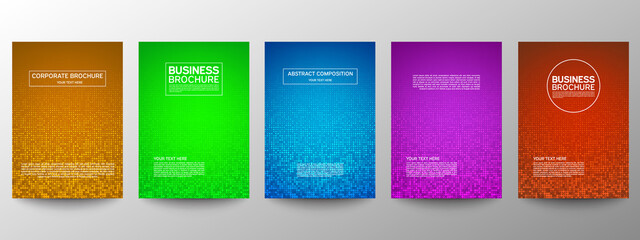 Cover geometric minimal. Set. Vector abstract line pattern for poster design. Set of templates for business brochures. Cool gradients. Graphic pattern for annual album backdrop.