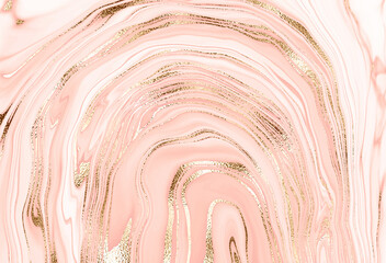 Agate slice canvas abstract painting background with gold stripe texture. 