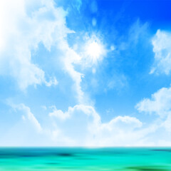 海　夏　風景　背景