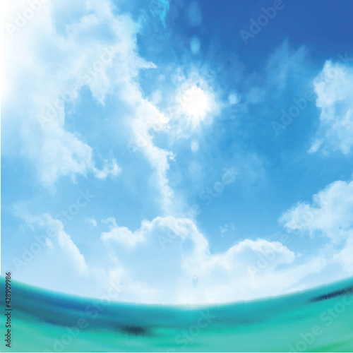 海 夏 風景 背景 Wall Mural Wallpaper Murals J Boy