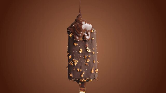 Chocolate Drop On Ice Cream 
