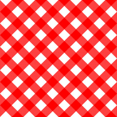 Red and white Scotland textile seamless pattern. Fabric texture check tartan plaid. Abstract geometric background for cloth, card, fabric. Monochrome repeating design. Modern squared ornament