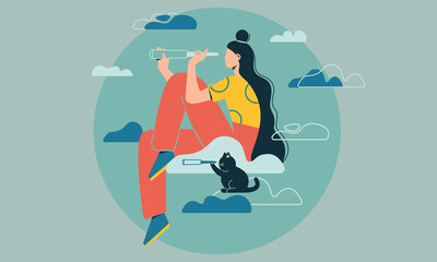 Obraz premium Website illustration Vector illustration for landing page, for website, application, business. 