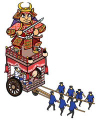 福井県の三国祭り-戦国武将の神輿