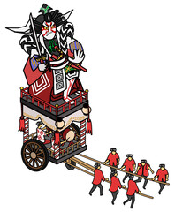福井県の三国祭り-歌舞伎人形の神輿