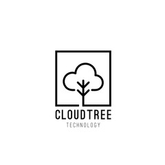 Cloud tree logo design icon illustration vector template