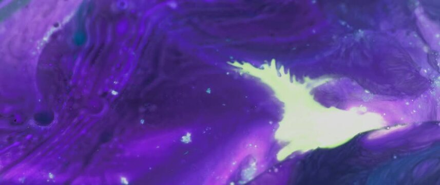 Macro Textures with Vibrant Neon Color Palette. Abstract Background Made with Oil Mixed with Purple and Green Dye, Ink, and Paint.